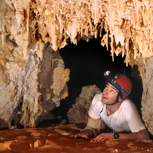 Mike Gibson inside Teapot Cave