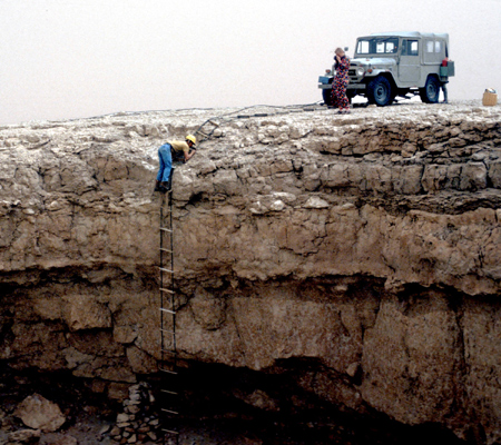 Will Kochinski's wooden caving ladder