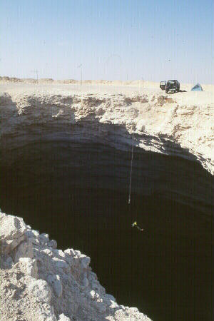 Mike Gibson rappels into the belly of the Sphinx