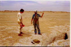 Henri de Saint-Pierre and Dave Peters at one of the three entrances to Dahl Sabsab