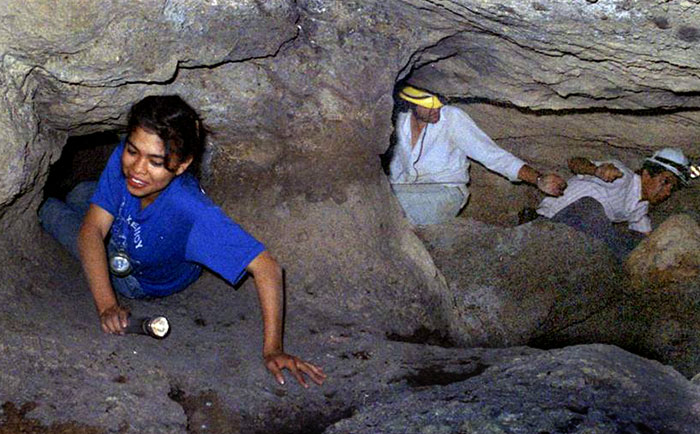 Nani Ibarra, Chuy Moreno and Mano Ibarra in Chapuzon Cave