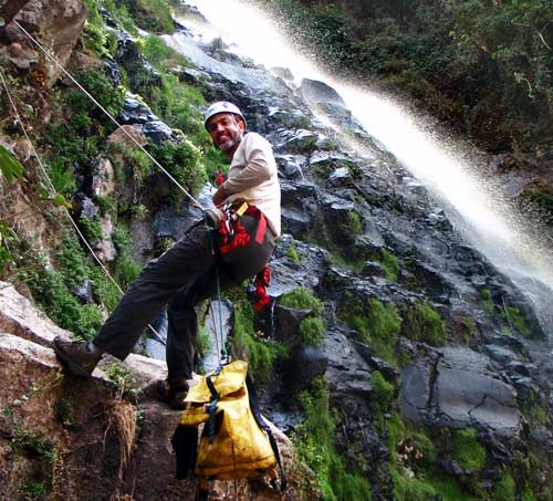 Alberto Cortes on rope. Photo by Chris Lloyd