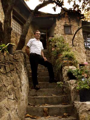 Jorge Monroy at his studio in the woods